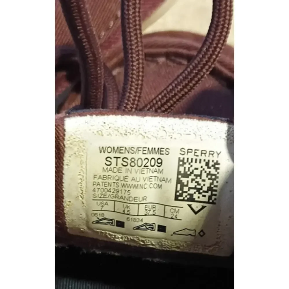 Sperry Burgundy Leather Boat Shoe Sneakers Womens 7 Coastal Preppy STS808209